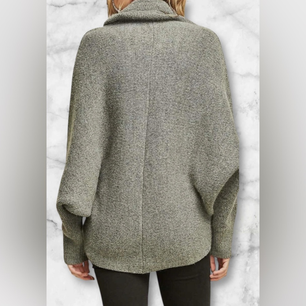 Entro Cowl Neck Oversized Sweater Kangaroo Pocket Batwing Sleeves Size S - Picture 7 of 13